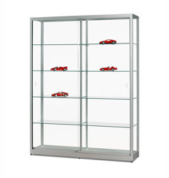 Glasskåp utan belysning Glasskåp med lås, bredd 150 cm