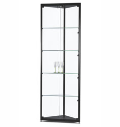 Glasmontrar med belysning Glasmonter för hörn med LED, 50x50x200 cm
