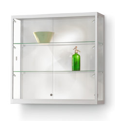 Glasskåp vägg med LED, 100x30x100 cm